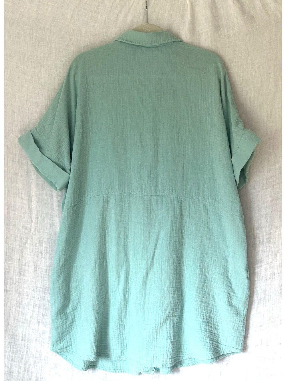 Sundance Women’s Blue Button up Collared Gauzy Boho Shirt Dress Sz XL, Beach - Picture 3 of 9